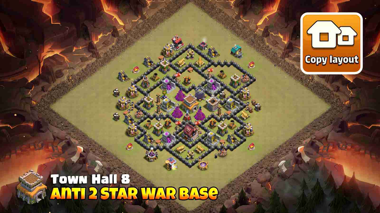 TH8 anti dragon war base with air defense focus