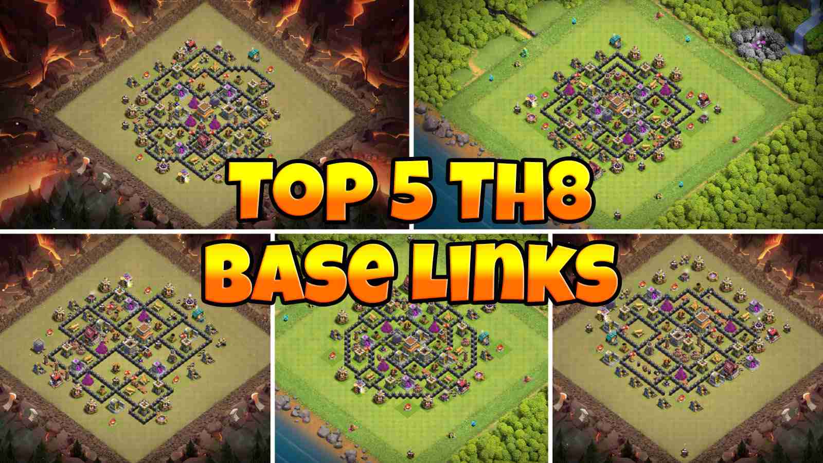 Top 5 TH8 (War/Farm/Hybrid) Defense Base