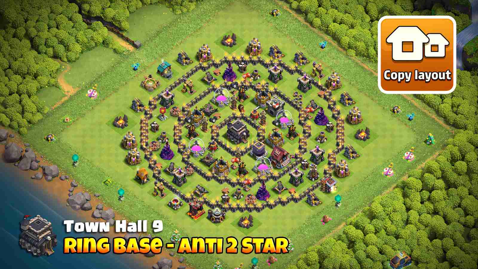 Ultimate COC Farming Base TH9: Top Layout