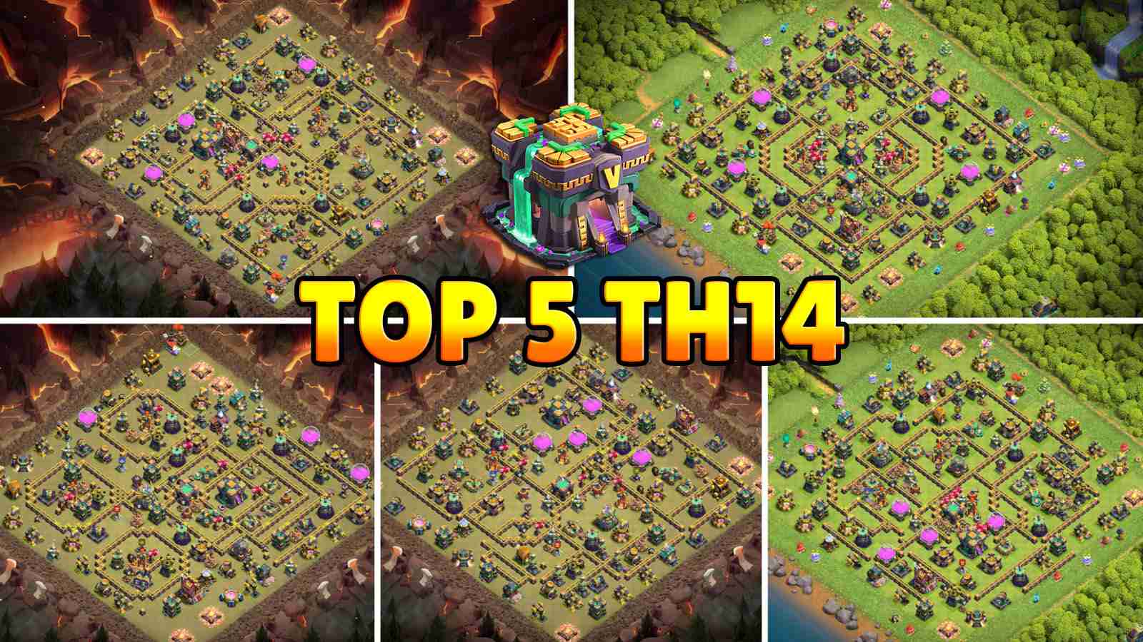 Top 5 Best COC TH14 Base Links (War/Hybrid/Farming) Defense