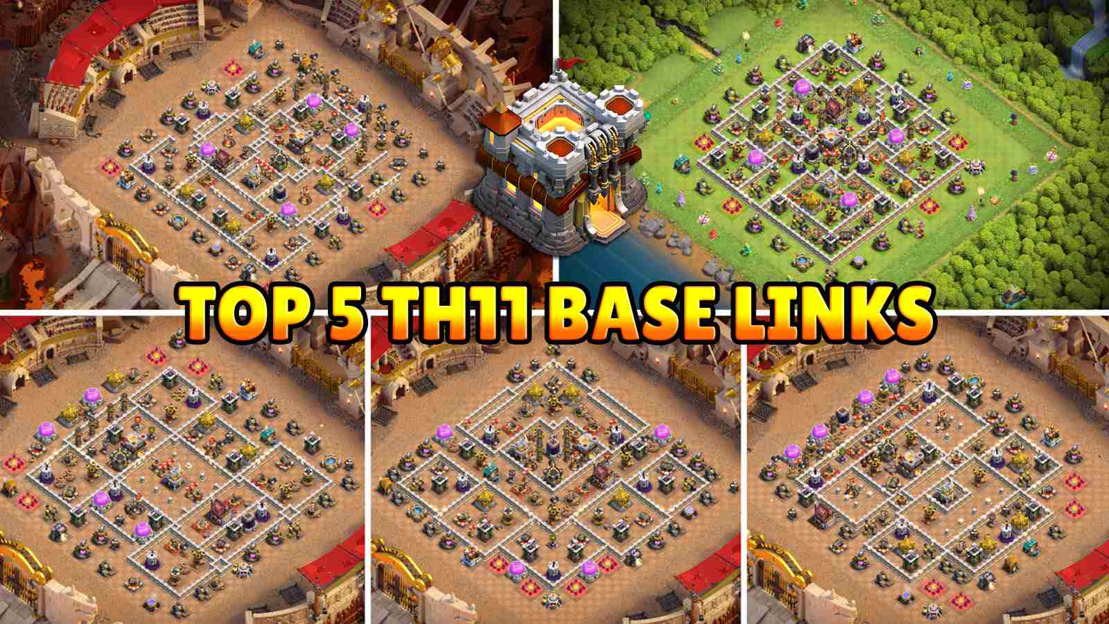 Top 5 Best COC TH11 Base Links (War/Hybrid/Farming)