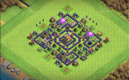 Undefeated CoC TH7 Hybrid Base with 3 Air Defense