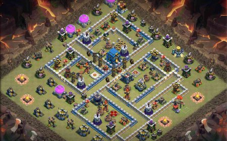 Unmatched TH12 War Base for Competitive Play