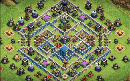 TH12 Trophy Base Featuring Anti Air Defense