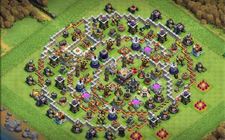Powerful TH11 Hybrid Base Design with 3 Air Defense