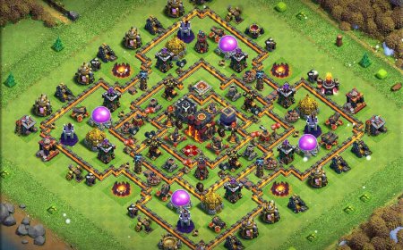 Pro TH10 Defense Base For Trophy Gains