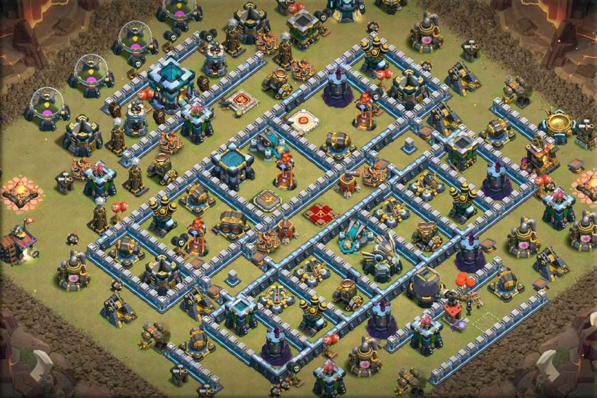 Town Hall 13 War Base Anti Electro Dragon with Link #23