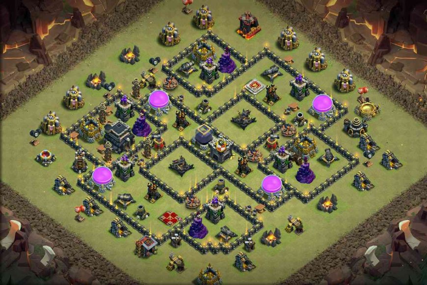 Undefeated TH9 Anti 3 Star Base Layout with Link #26