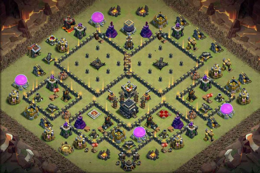 Latest TH9 War Base - Anti 3 Star Layout with Link #28