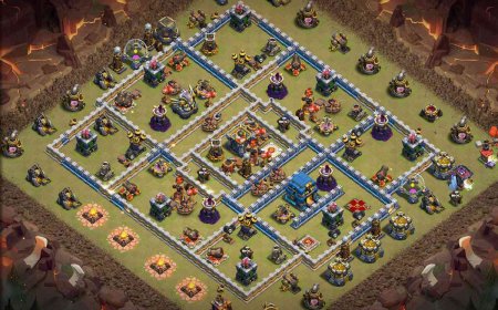 Hard Town Hall 12 - Anti Electro Dragon War Base Layout #59