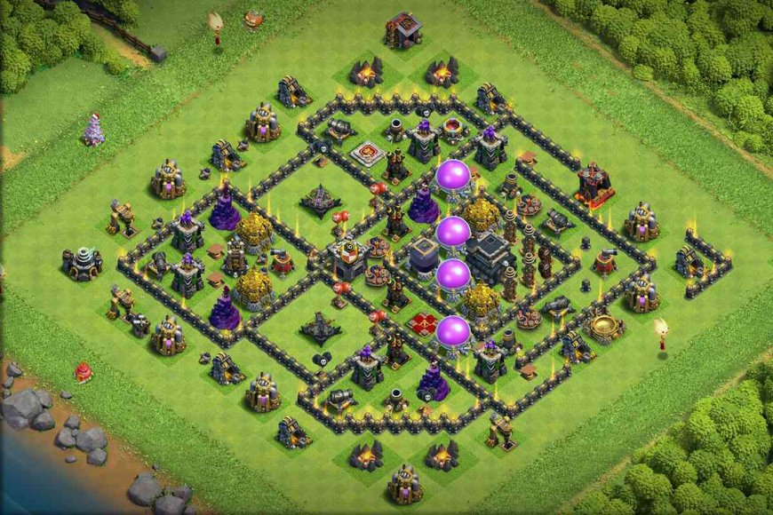 Best TH9 Anti 3 Star Farming Base Layout with Link #27
