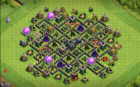 Exceptional TH9 Trophy Base with Anti Dragon Defense Placements