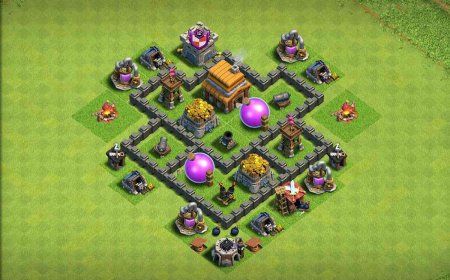 Best COC TH4 Base with Copy Link