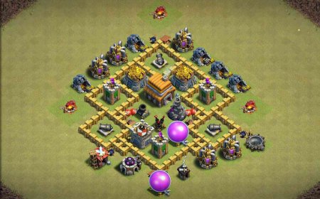 Top TH5 Anti-3 Star Clan War Base Design for Clash of Clans