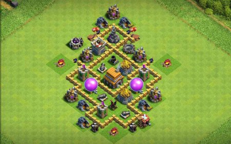 Powerful TH5 Farming Base to Guard Resources