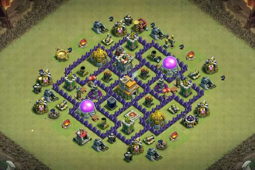 Anti-Everything TH7 War Base Design - ClashCodes
