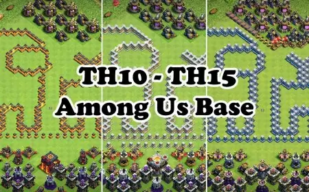 Top Among Us Themed Progress Bases for TH10 to TH15 in Clash of Clans